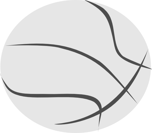 Black And White Basketball Clipart (600x524), Png Download