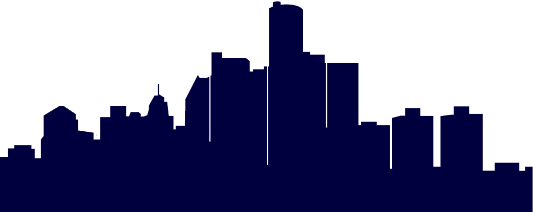 1041 X 415 10 - Transparent Detroit Skyline Silhouette (1041x415), Png Download