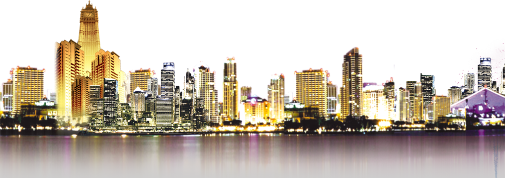 Panorama Transprent Png Free - City Skyline At Night Png (1016x359), Png Download