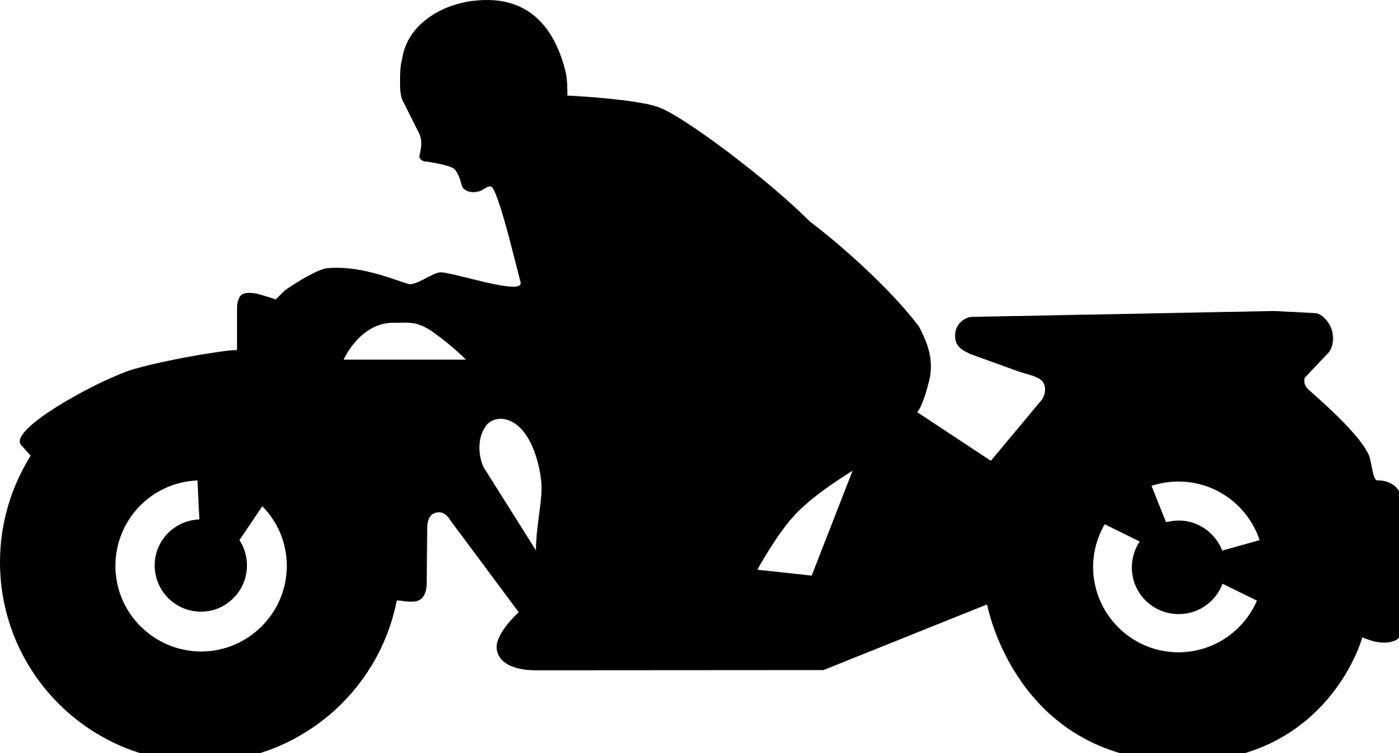 2000 X 1077 3 - Motorcycle Silhouette (2000x1077), Png Download