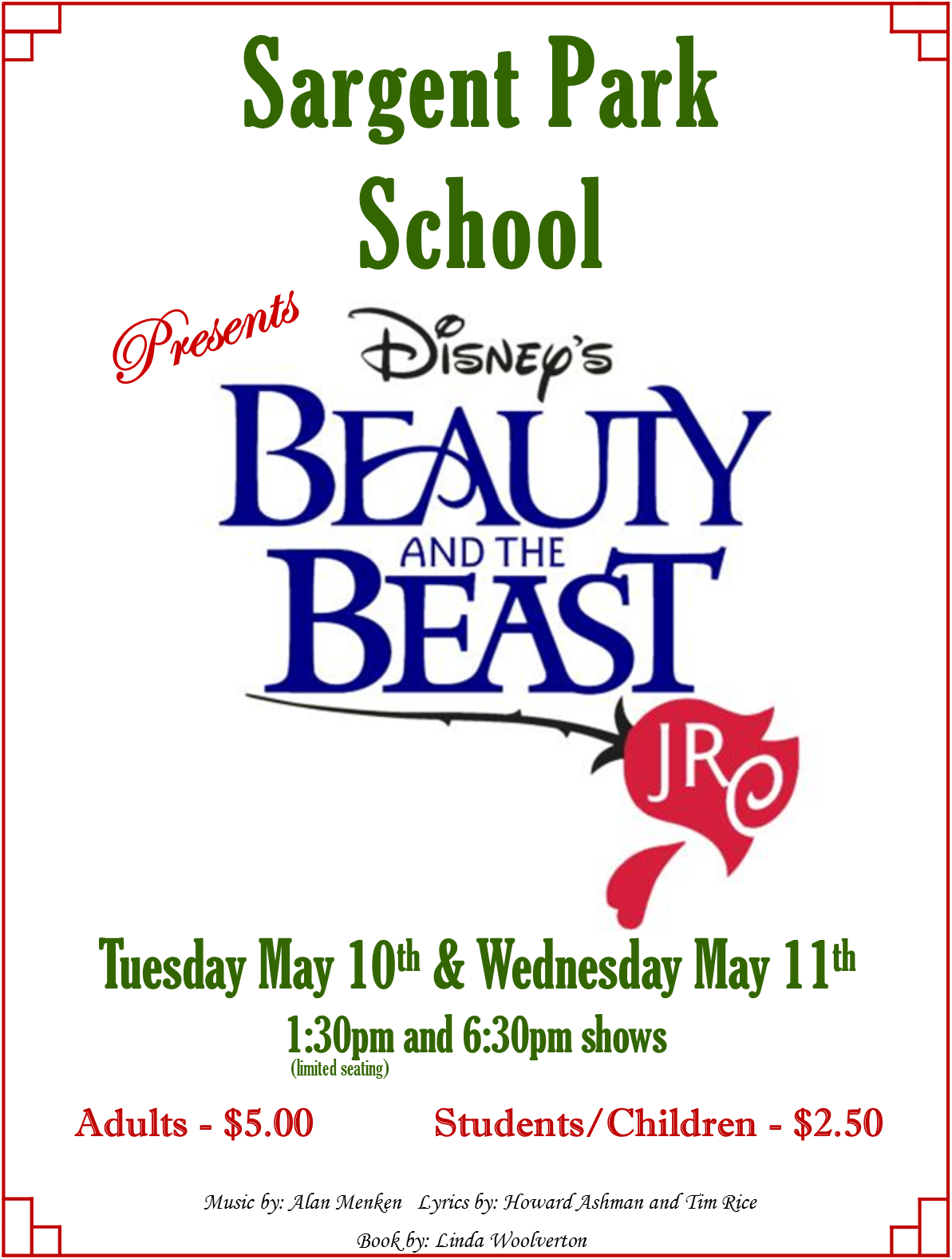 Sargent Park Will Be Presenting The Musical "beauty - Beauty And The Beast Jr (1193x1578), Png Download
