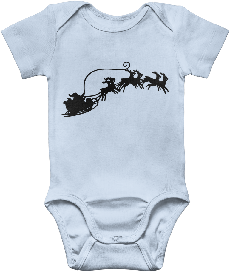 Santa Sleigh ﻿classic Baby Onesie Bodysuit - Infant Bodysuit (1024x1024), Png Download