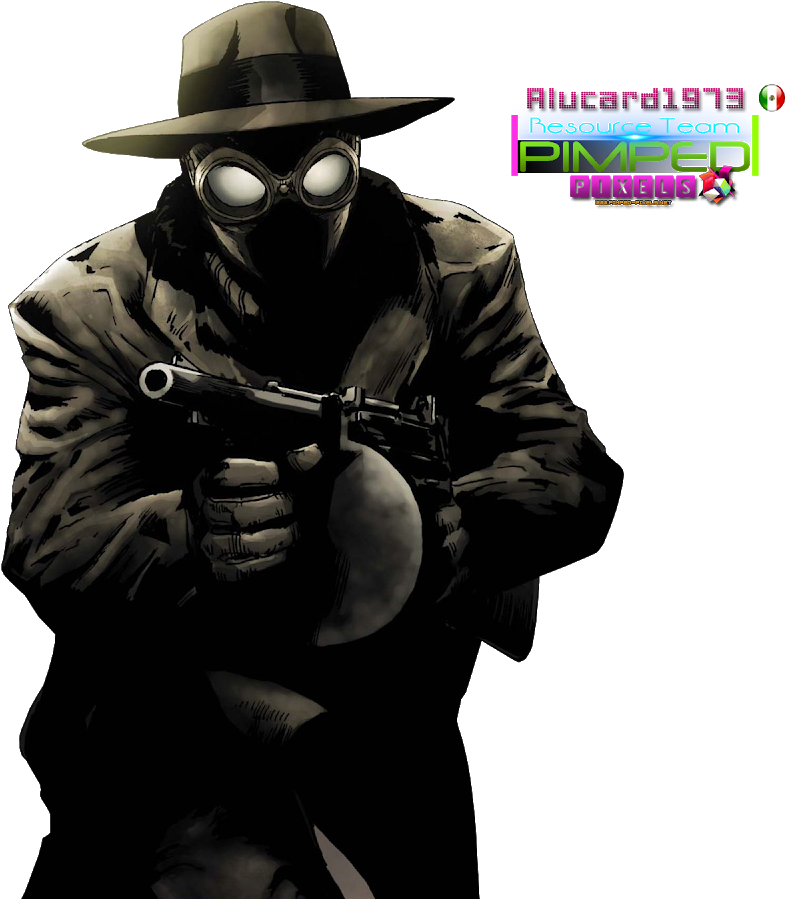 Spider Man Noir With Hat (800x900), Png Download