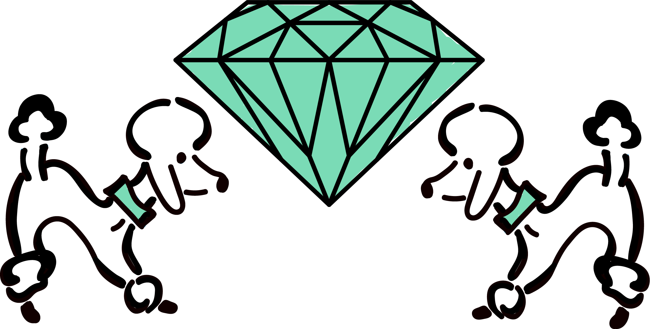 New Hand-drawn Logo For Diamond Dogs Salon In Galgate, - Diamond (2205x1116), Png Download