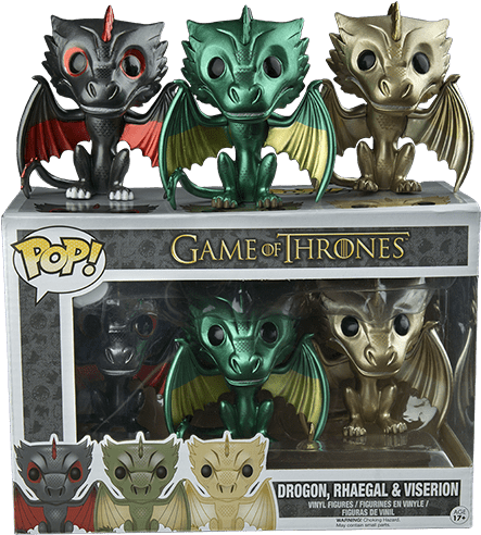 Metallic Game Of Thrones Dragons - Drogon Rhaegal Viserion Pop (700x491), Png Download