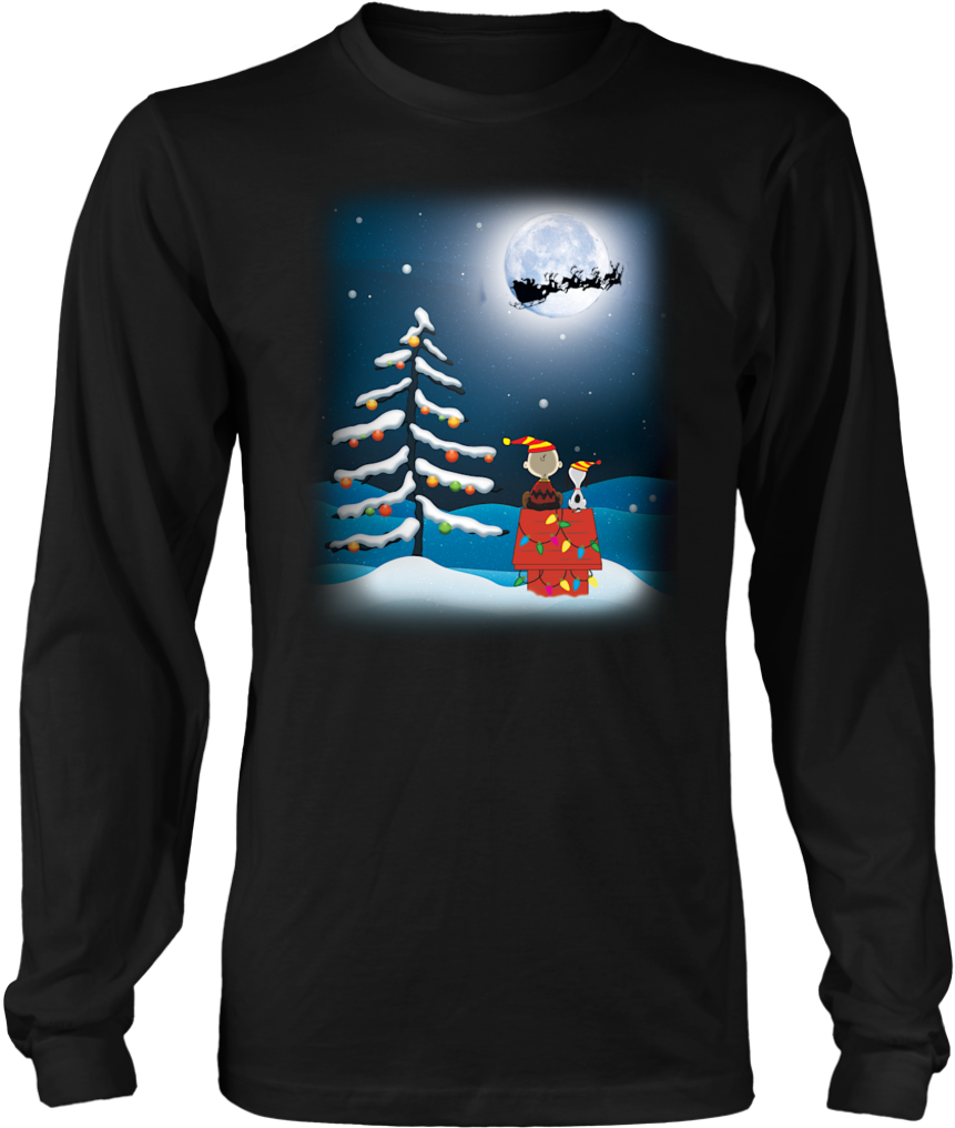 Charlie Brown And Snoopy Christmas Night Light T Shirt - Science Related Christmas Shirts (1024x1024), Png Download