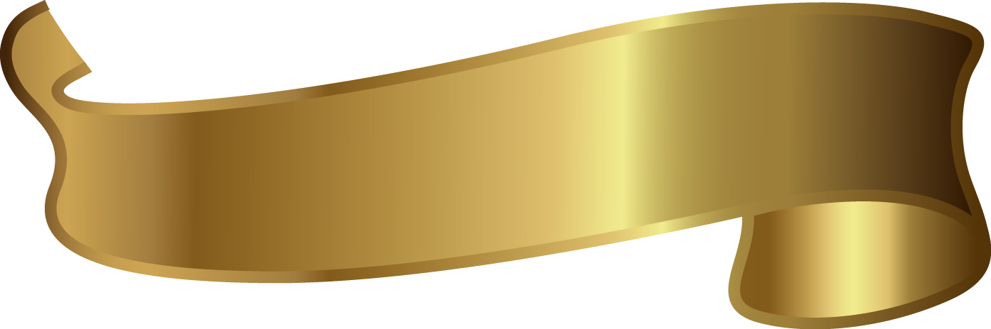 Brass Material Angle Font - Gold Ribbon Vector Png (1394x464), Png Download