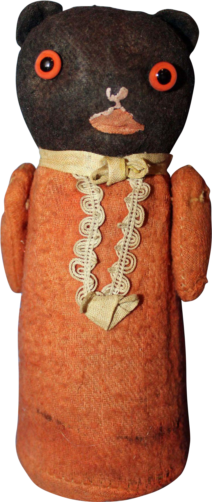 Early Cloth Cat Squeaker Cat Doll, Halloween Cat, Vintage (1721x1721), Png Download