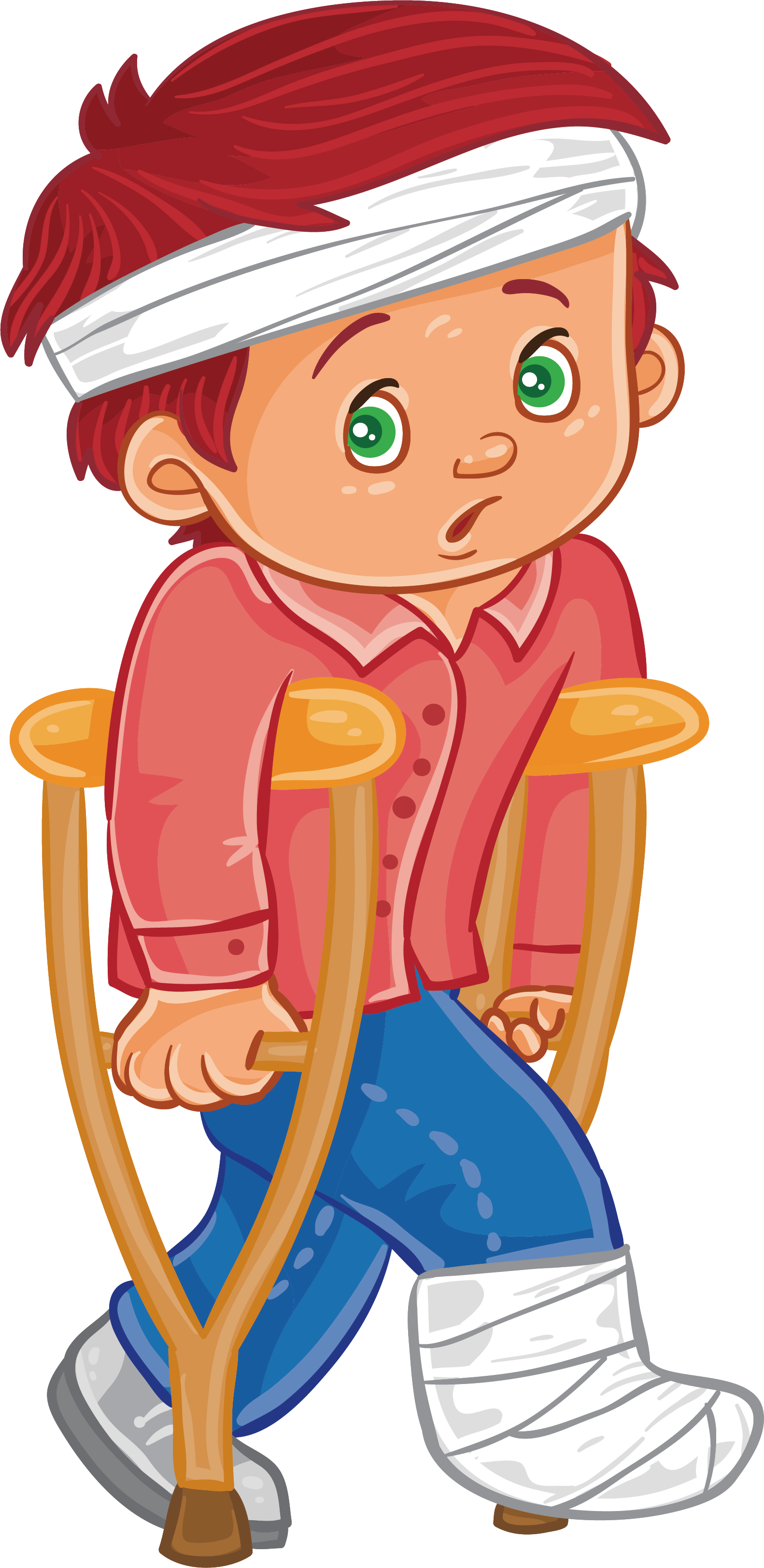 Stock Illustration Photography A Wounded Boy In - Niños Con Heridas Animados (1582x3247), Png Download