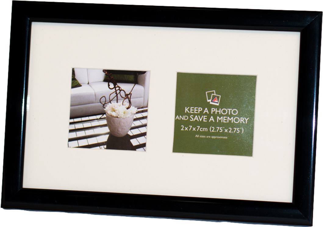 Double Opening Black Frame - Picture Frame (1080x795), Png Download