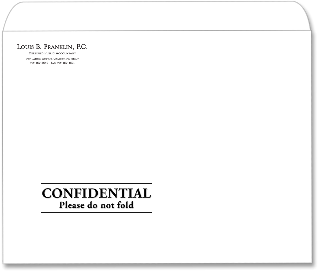 Picture Of Designer Tax Return Envelope - Address A Confidential Envelope (1200x1200), Png Download