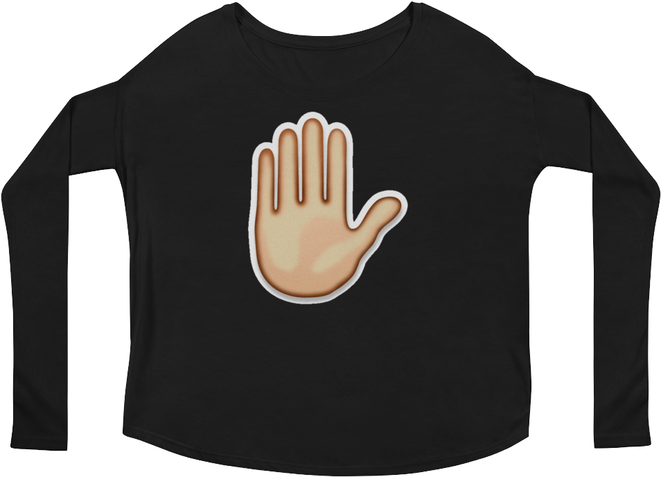 Women's Emoji Long Sleeve T Shirt - Long-sleeved T-shirt (1000x1000), Png Download