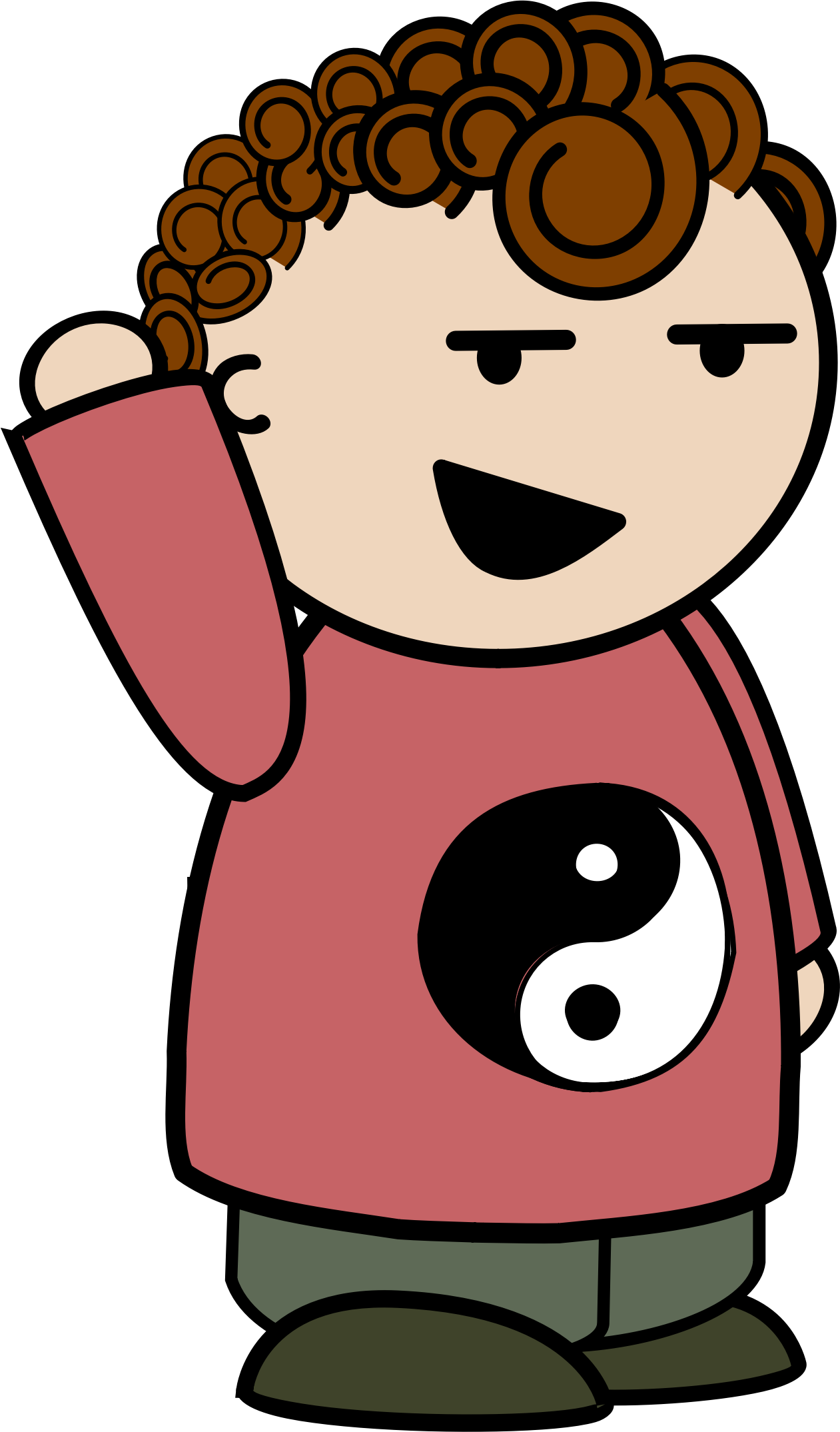This Free Icons Png Design Of Yin Yang Boy, Hand Raised (1261x2149), Png Download