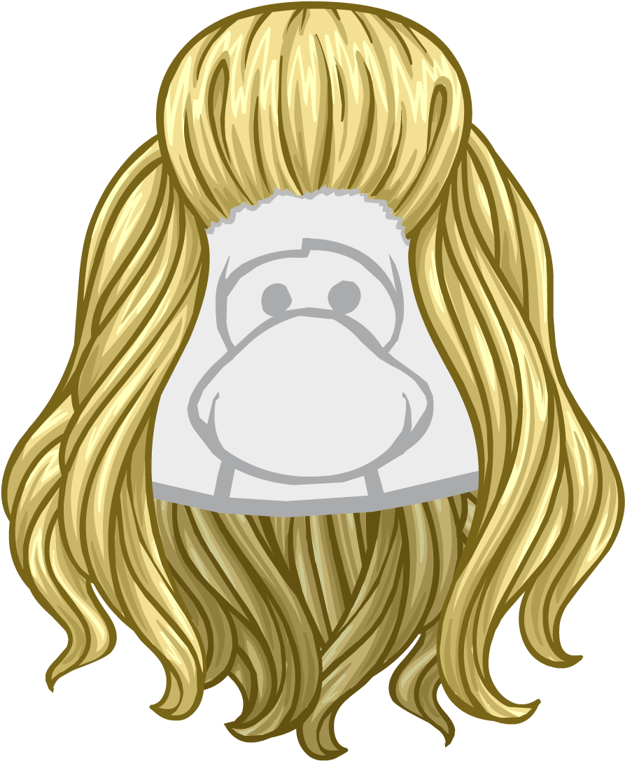 The Shore Thing - Club Penguin Blonde Wig (1086x1086), Png Download