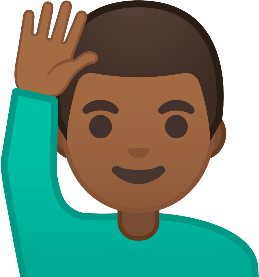Raised Hand Emoji Www Hooperswar Com Exaple Resume - Emoji Man Raising Hand (1024x1024), Png Download