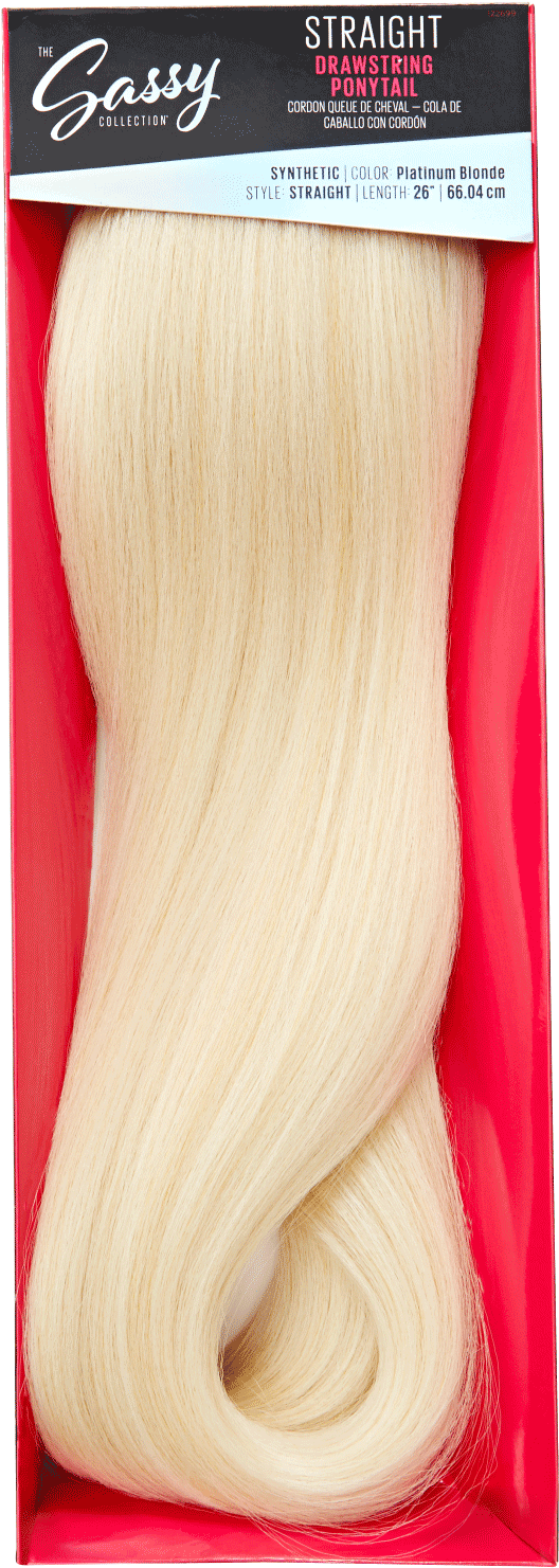 Straight Platinum Blonde 26 Inch Drawstring Ponytail (1500x1500), Png Download
