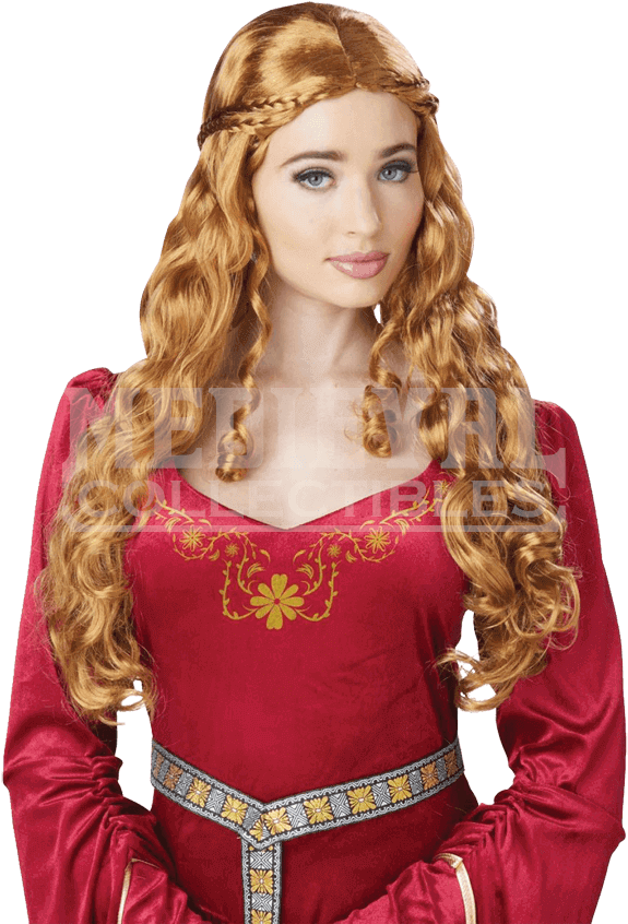 Blonde Lady Guinevere Wig - California Costumes Lady Guinevere Wig, Ginger (850x850), Png Download