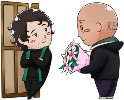 Another Tiny Chibi Commission For @hotsauce418 Of Basicpusher - Cartoon (500x375), Png Download