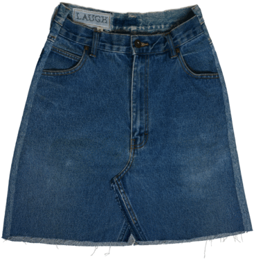Blue Deconstructed Denim Laugh - Miniskirt (400x600), Png Download