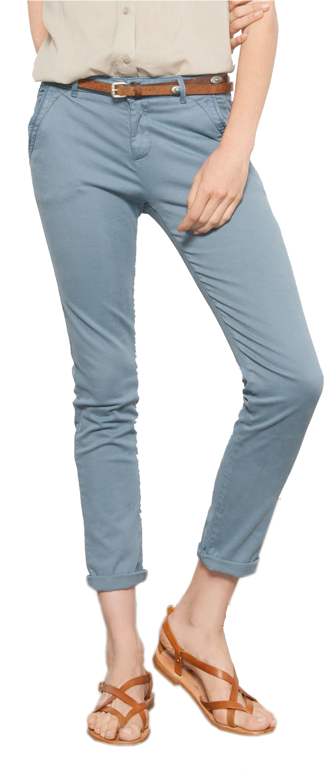 Reiko Sandy Chino Blue Jean Front - Reiko Sandy Chino (796x1568), Png Download