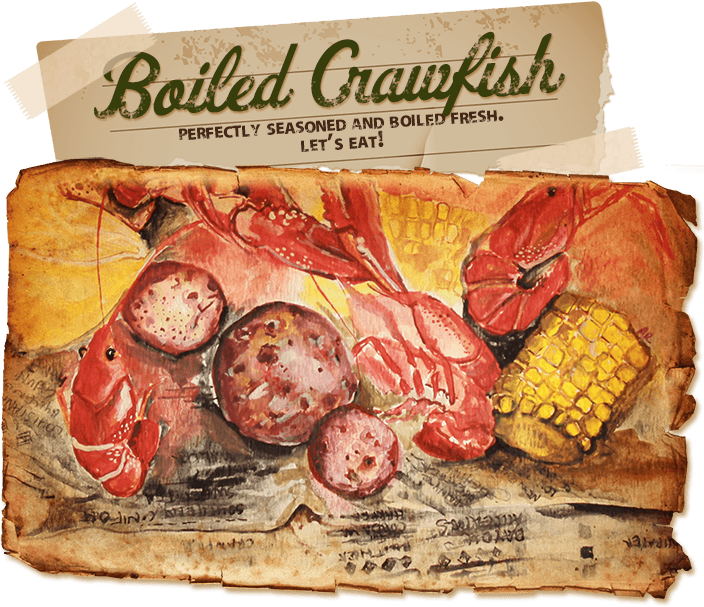Perfectly Seasoned And Boiled Fresh - Crawfish Boil Background (704x607), Png Download