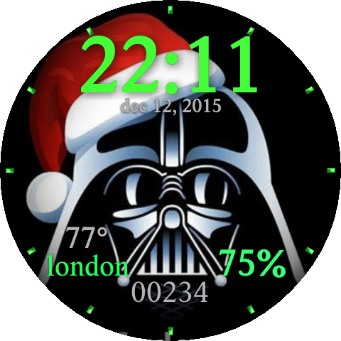 Christmas Vader Android Wear Watch Face By Intellicom - May The Force Be With You This Christmas (480x480), Png Download