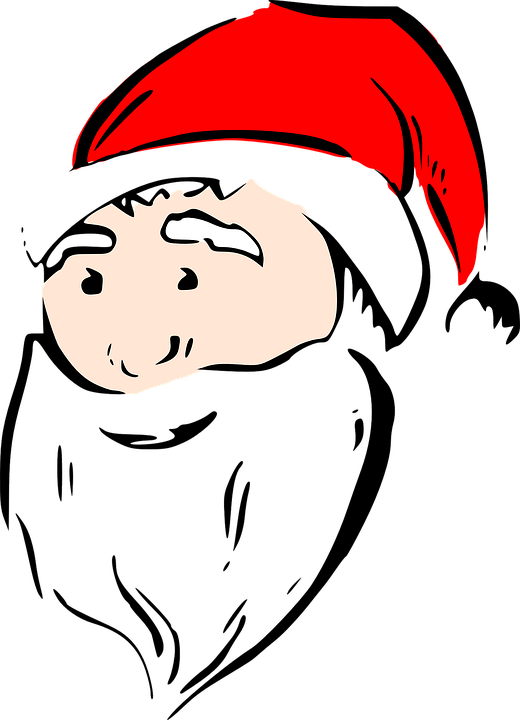 Beard Clipart Xmas - Santa Face (520x720), Png Download
