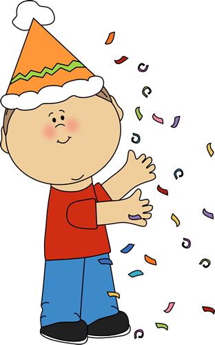 Kid With Birthday Confetti Clip Art - Kids Birthday Clipart (312x500), Png Download