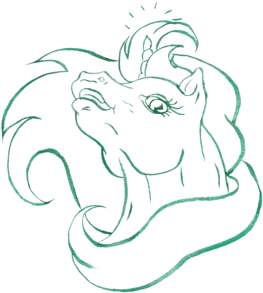 Unicorn Head By Yamina - Drawing (847x943), Png Download