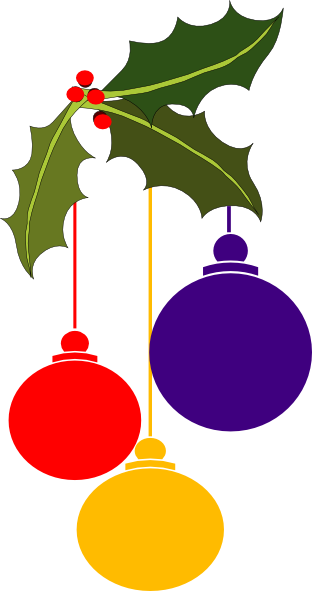 Clip Royalty Free Download Christmas Border Corner - Multi Colored Christmas Balls Holly Tile Coaster (312x591), Png Download