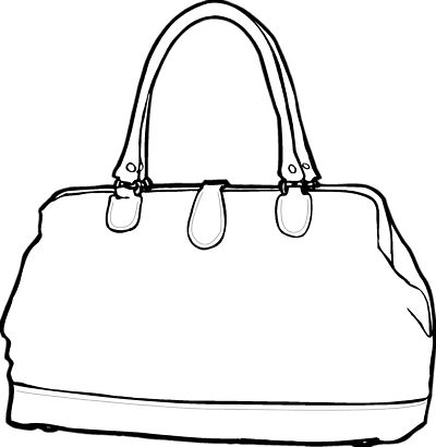 Picture Library Library Luggage Drawing Pencil - Hand Bag For Coloring (400x410), Png Download