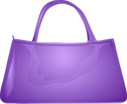 Handbag Purse Purple Bag Fashion Female Gl - Clipart Purse (414x340), Png Download