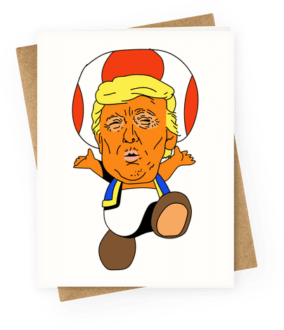 Donald Trump Toad Mushroom Greeting Card - Santa Puns (484x484), Png Download