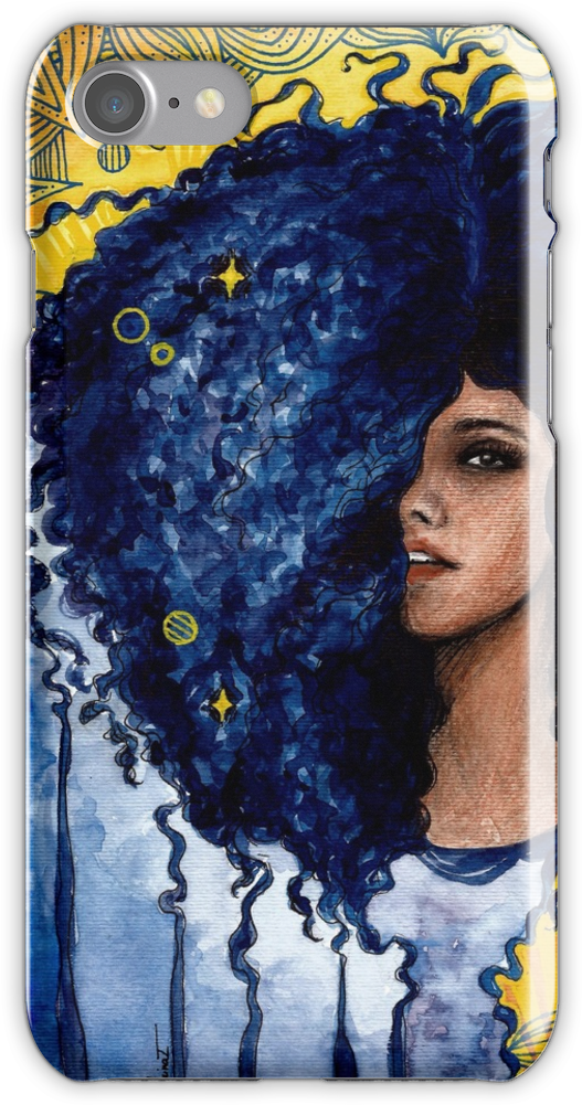 Blue Curls Watercolor And Ink Iphone 7 Snap Case - Trichostema (750x1000), Png Download