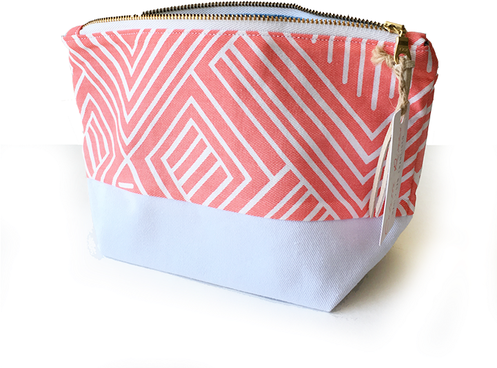 Geo Coral Tri Bag (720x720), Png Download