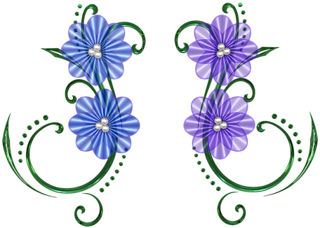Flower Pearls Design Swirl Floral Glass Si - Png Victorian Flower Png (478x340), Png Download
