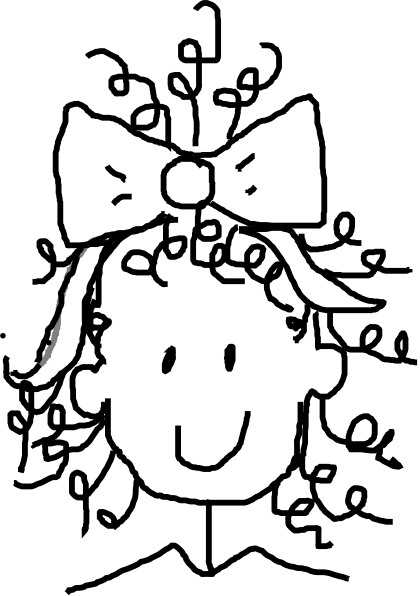 Curl 20clipart - Curl Black And White (420x596), Png Download