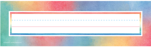 Watercolor Flat Name Plates (500x500), Png Download