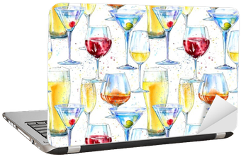 Seamless Pattern Of A Champagne,cognac, Wine,martini, - Alcoholic Drink (400x400), Png Download