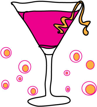 Svg Download B Day Party Pink Meylah - Martini Clip Art (375x503), Png Download
