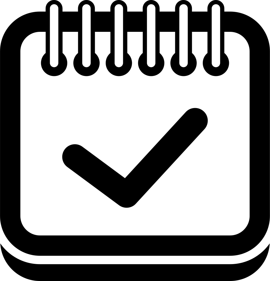 Verification Sign On Calendar Page Interface Symbol - Border Calendar Clipart (940x980), Png Download