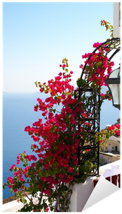 Balcony With Flowers Greece (400x400), Png Download