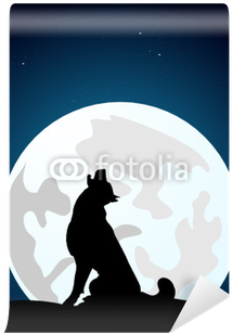 The Wolf Howls On The Full Moon - Full Moon (400x400), Png Download