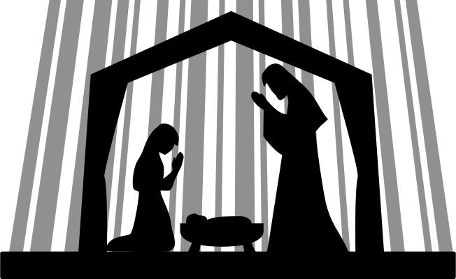 O Holy Night - Nativity Silhouette Png (652x400), Png Download