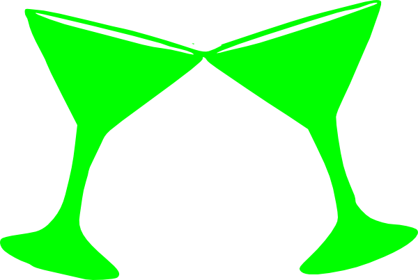 How To Set Use Green Martini Glass Clipart (600x403), Png Download