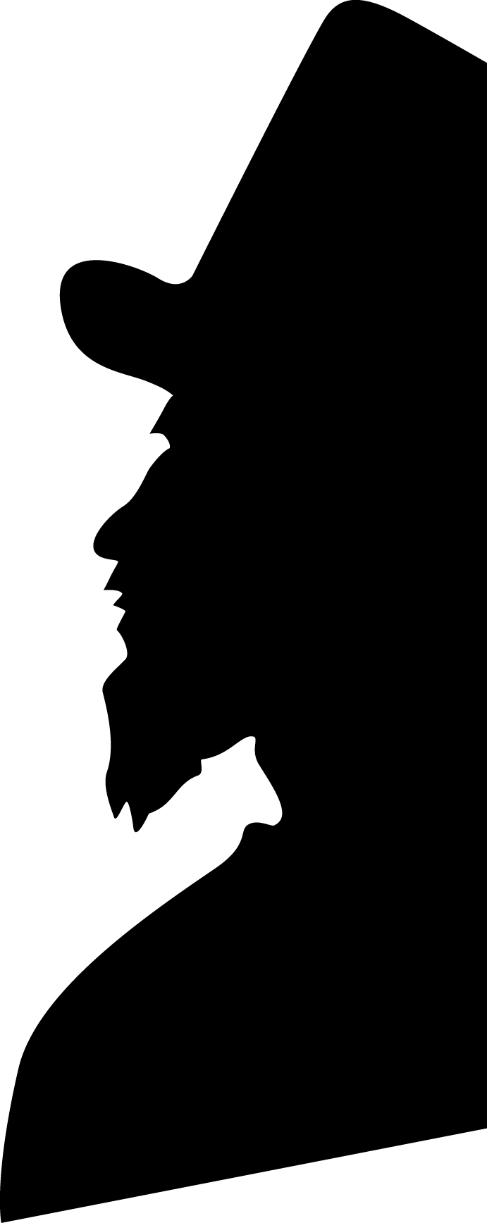 Silhouette Of Man In Tophat - Christmas Carol Scrooge Silhouette (691x1736), Png Download