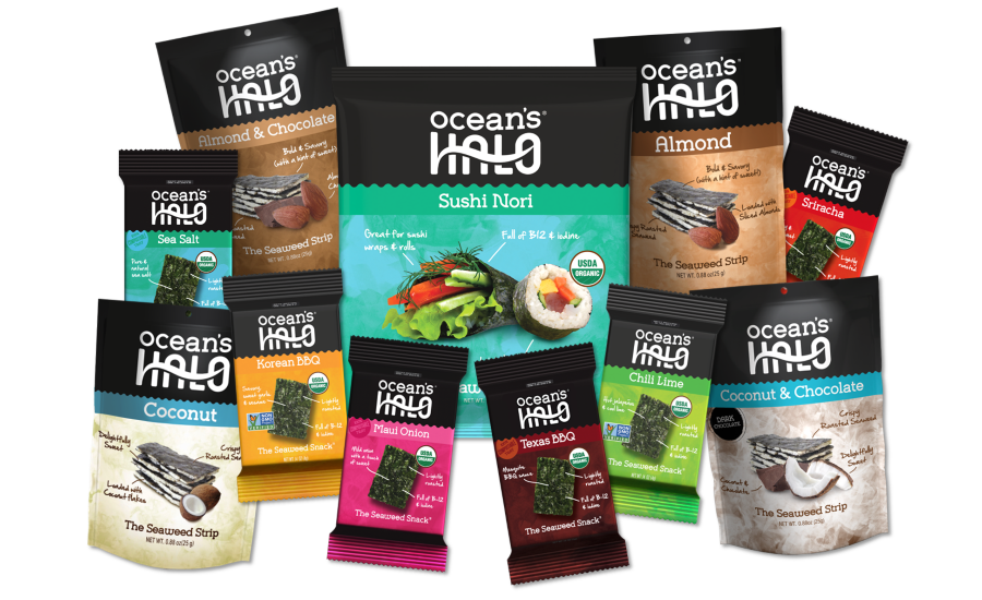 Oceans Halo Chocolate Seaweed Snacks - Ocean's Halo Sriracha Seaweed Snacks (900x550), Png Download