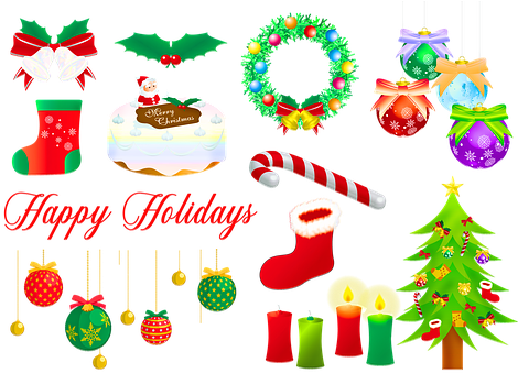Christmas, Tree, Wreath, Christmas Cake - Christmas Day (476x340), Png Download