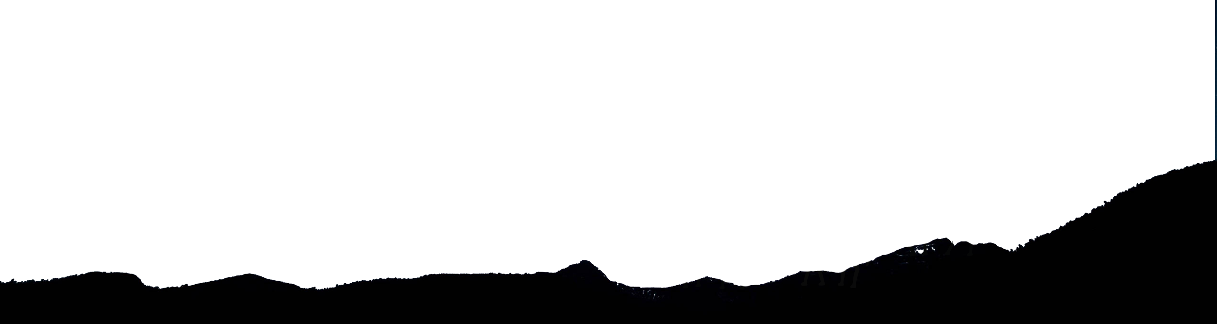 Sharing Meaningful Stories With Colors - Hills Silhouette Transparent (2500x667), Png Download