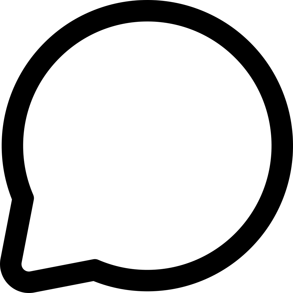 Messsage Circular Outlined Speech Bubble Comments - Line (980x980), Png Download